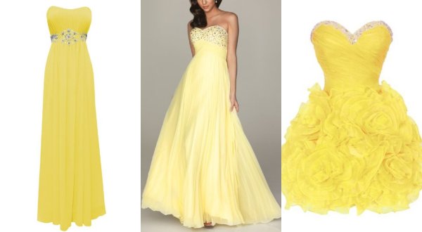 cute yellow formal dresses